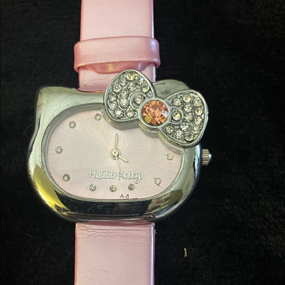 Hello Kitty Pink and Silver Crystal Watch